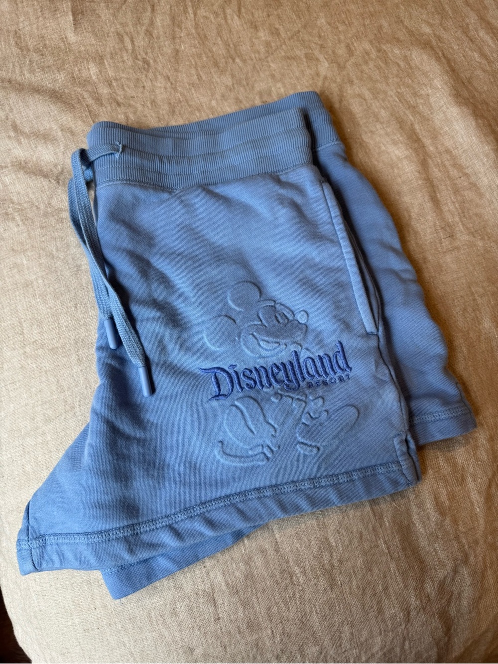 Disney Light Blue Ribbed Waist Shorts with Disney Tag